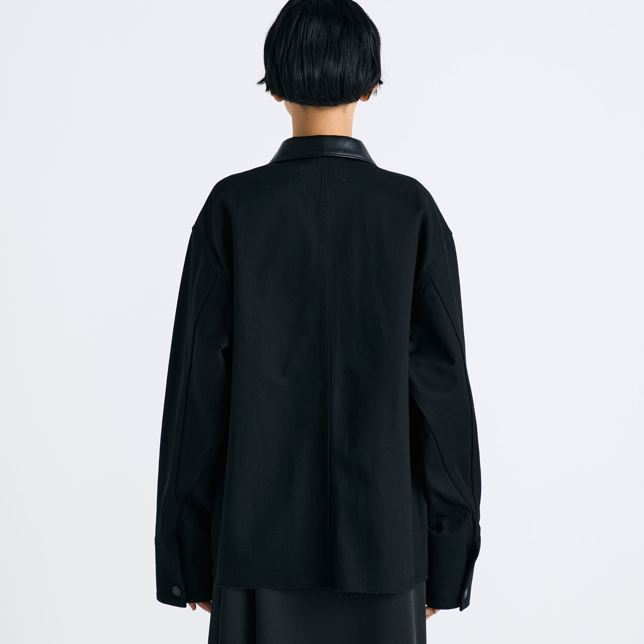 LA PEAU DE GEM /ブラックデニムカバーオール LA PEAU DE GEM /ブラックデニムカバーオール