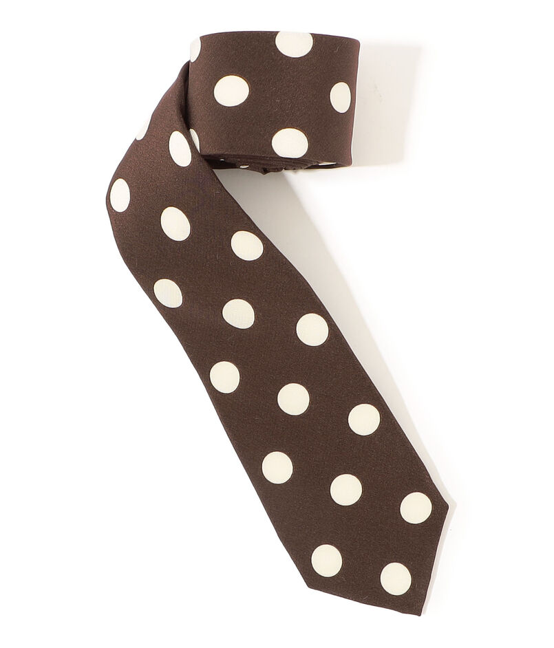 MAISON et VOYAGE シルクプリント 12mmドット ナロータイ