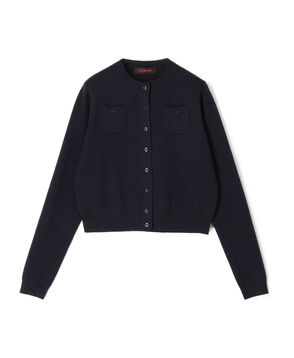 コットンカシミヤ クルーネックカーディガン