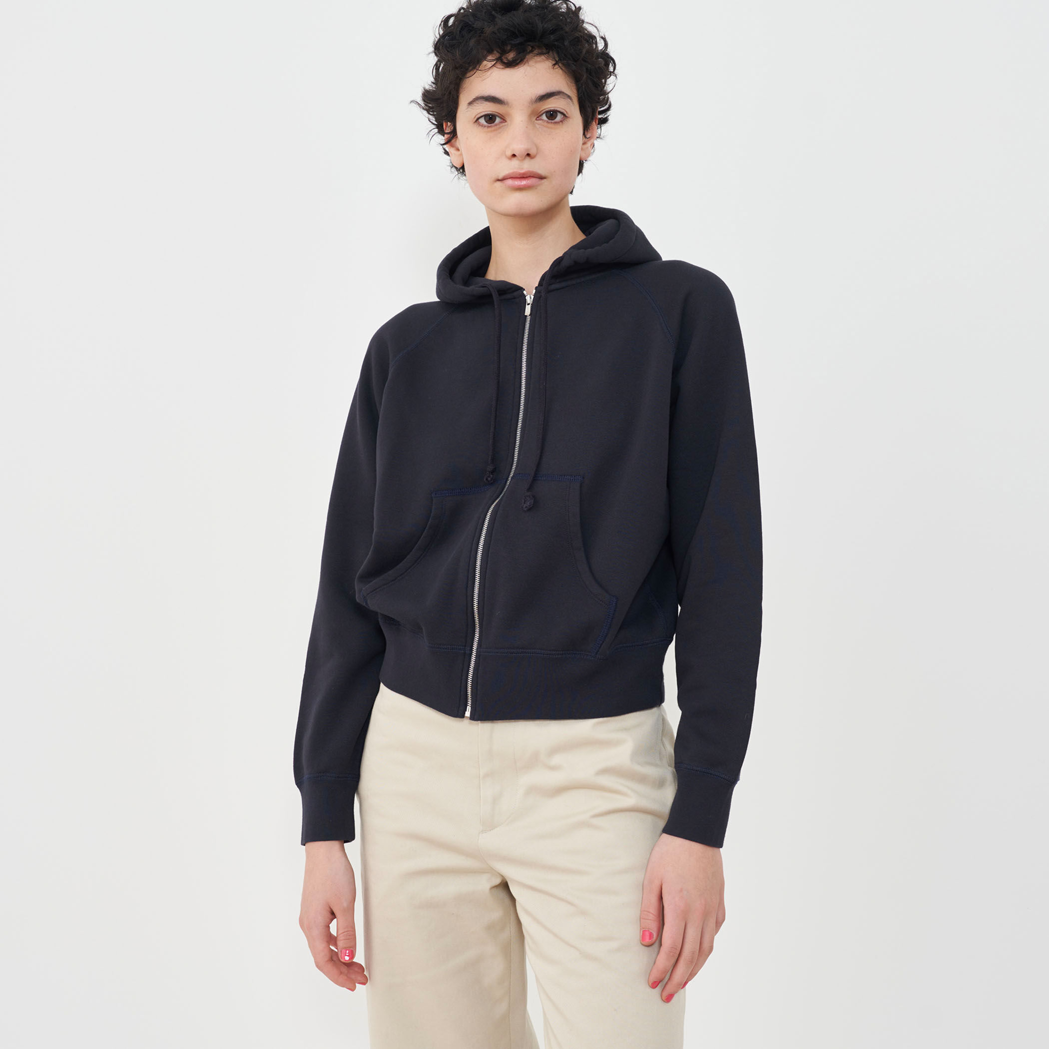 スビンコットンジャージー ジップアップパーカー