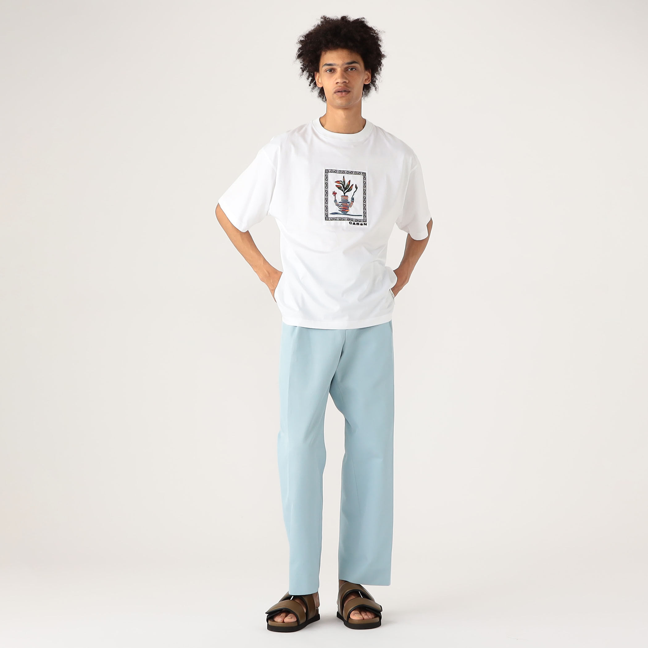 CABaN スビンコットン アフリカンエンブロイダリーTシャツ