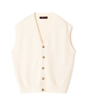 コットンカシミヤ Vネックベスト
