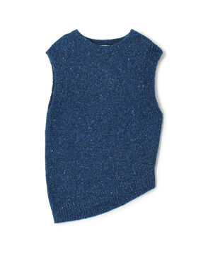 ウールカシミヤラメ アシンメトリックプルオーバー