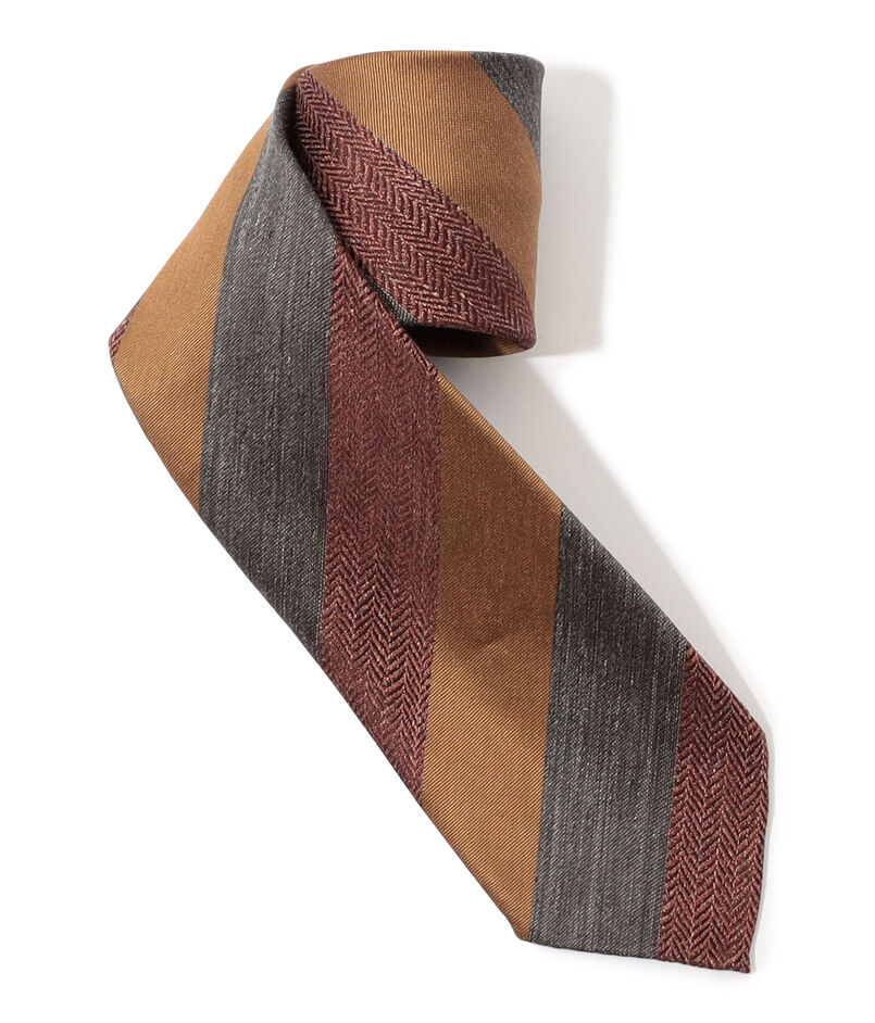 TOMORROWLAND MADE IN ITALY シルクリネン レジメンタルネクタイ