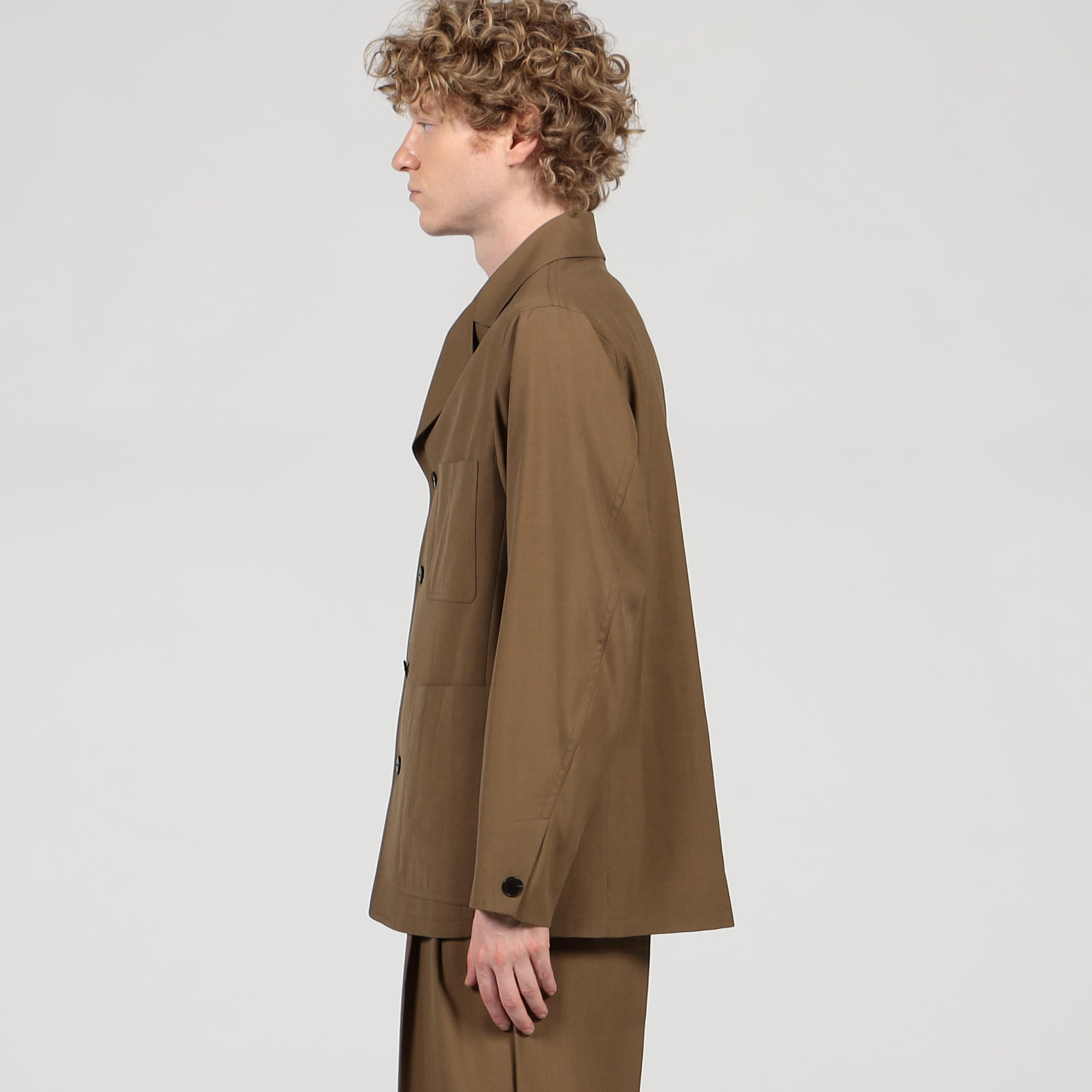 □SUPER120'Sウール シングルブレステッド 4Bバルカラージャケット