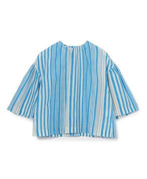 コットンシルクプリント プルオーバーブラウス