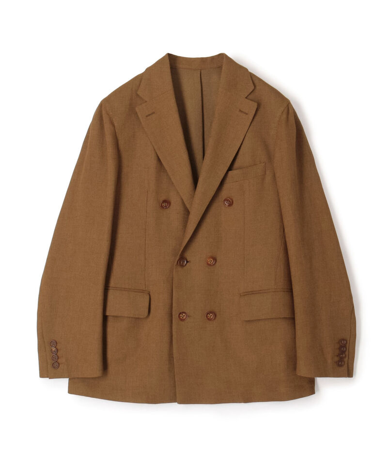 ウールリネンメッシュシャンブレー ダブルブレステッド6Bジャケット