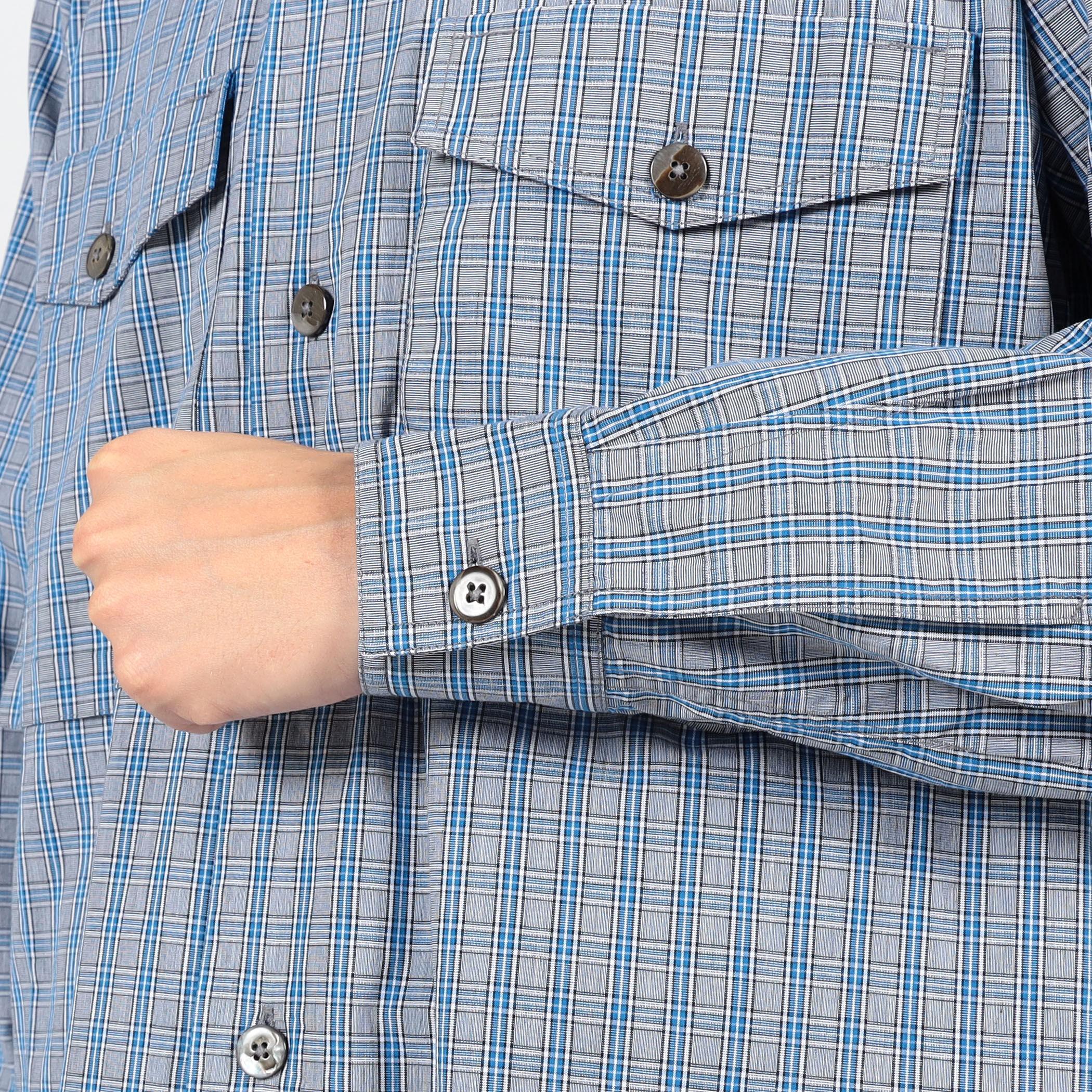 JAN MACHENHAUER Ziggy Shirt コットンダブルポケット チェックシャツ