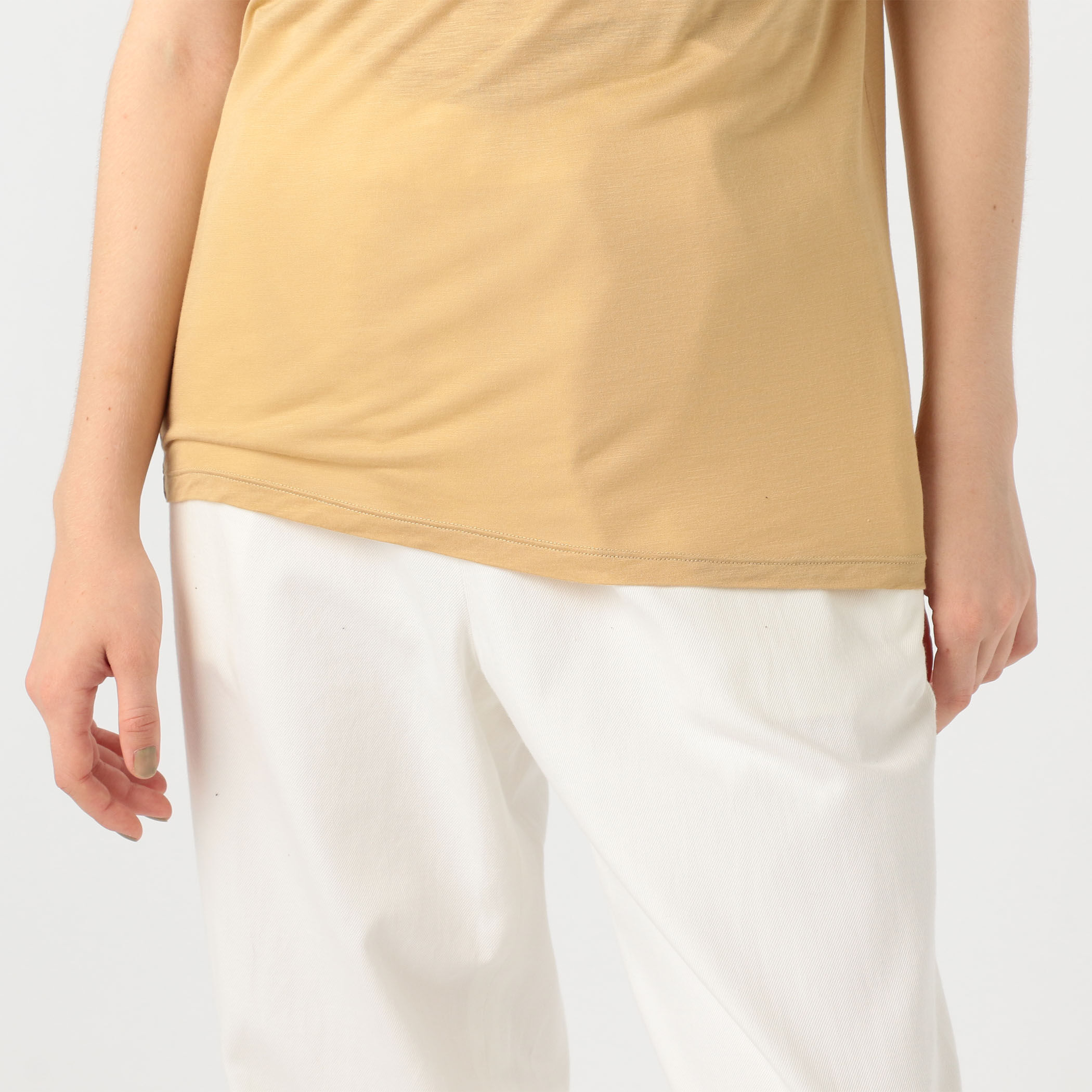 ベースレンジ　BASE RANGE バンブー クルーネックプルオーバー　キャメル BASE RANGE バンブー クルーネックプルオーバー（Tシャツ
