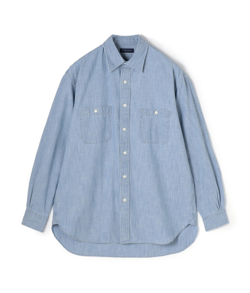 ■コットンダンガリー ダブルポケットシャツ
