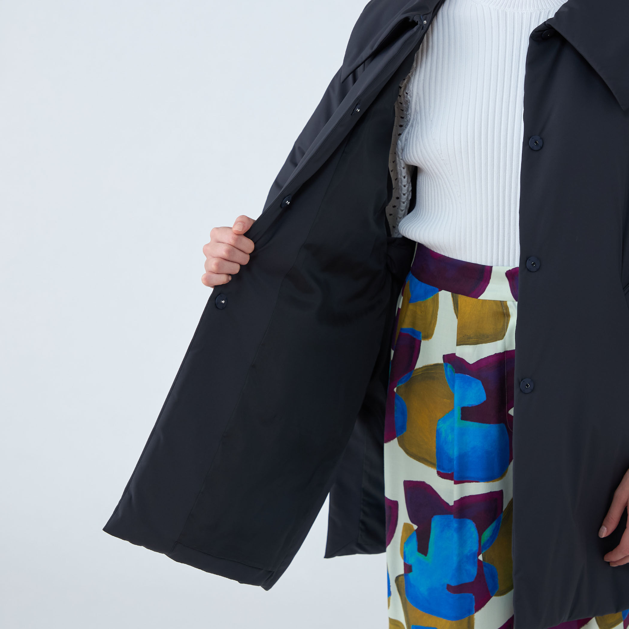 ★TOMORROWLAND ★パデットツイル ベルテッドポンチョ　ベージュ TOMORROWLAND｜パデットツイル ベルテッドポンチョ | Rakuten Fashion