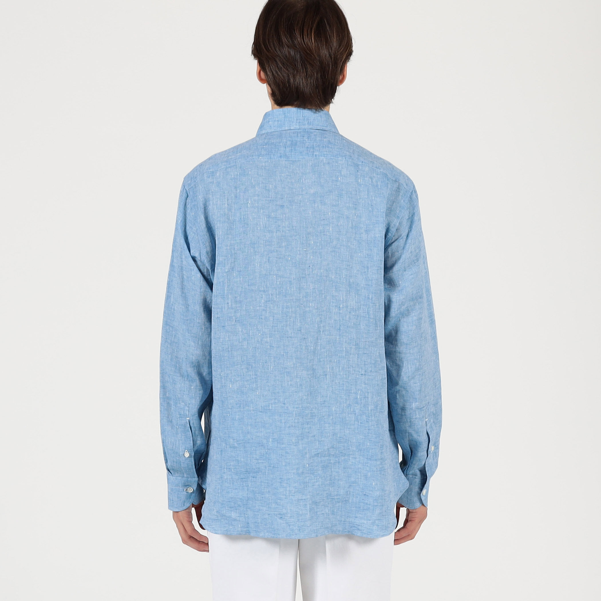 【極美品】LUIGI BORRELLI／リネンカッタウェイシャツ／ブルー／L lgb2514305-01.jpg