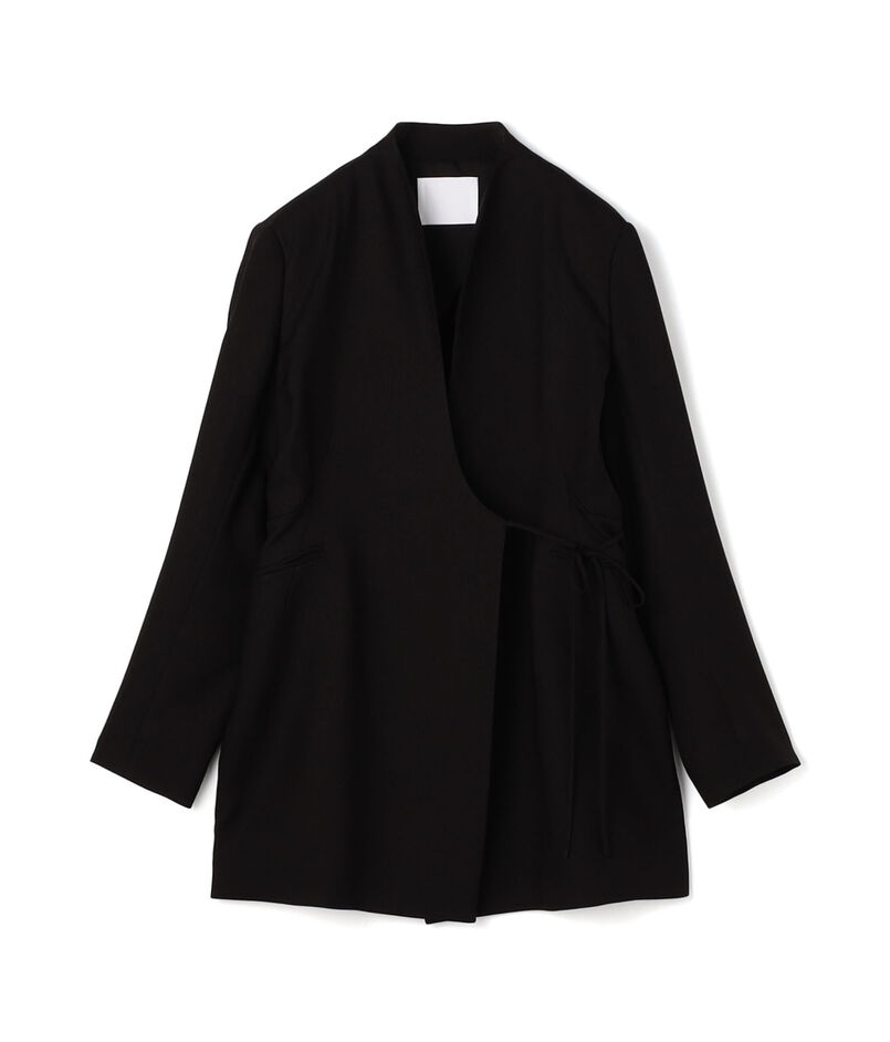 Mame Kurogouchi Triacetate Polyester Collarless Jacket カラーレスジャケット