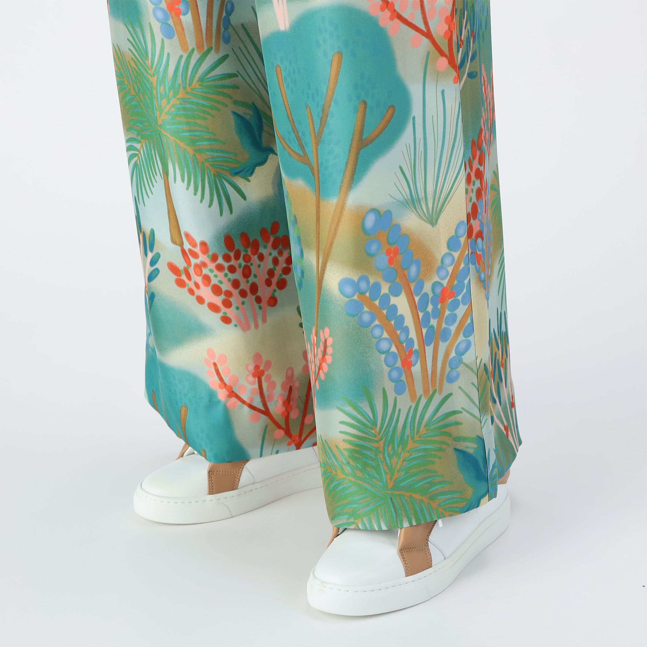 CABaN シルクツイル LA GRAND FORESTプリント2タックワイド CABaN シルクツイル LA GRAND FORESTプリント2タックワイド