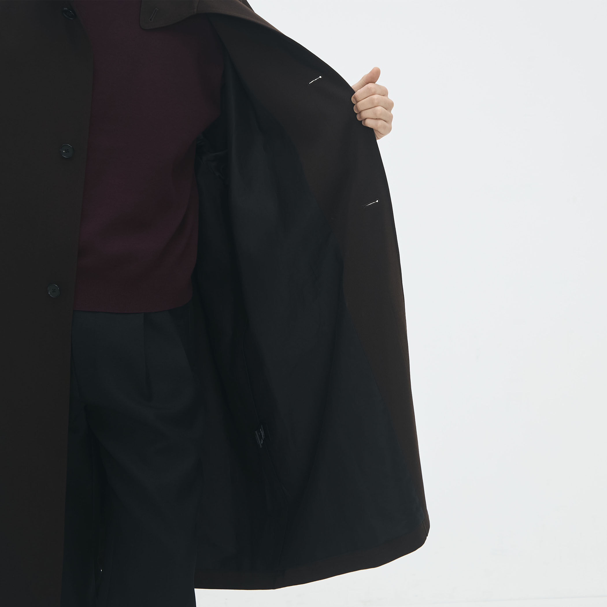 ウールギャバジン スタンドカラーコート｜トゥモローランド 公式通販