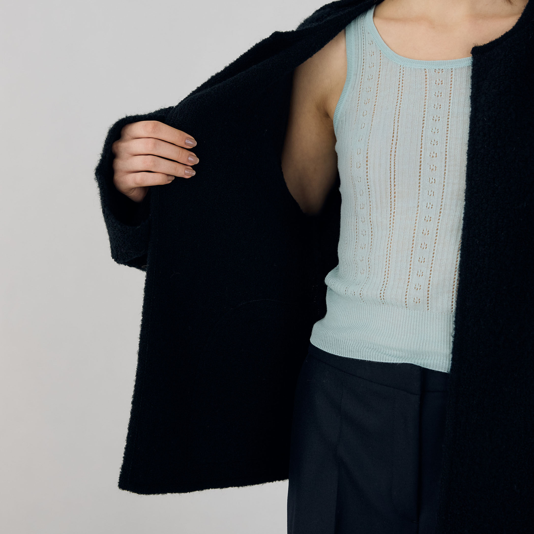 パイルステッチ ノーカラージャケット｜トゥモローランド 公式通販