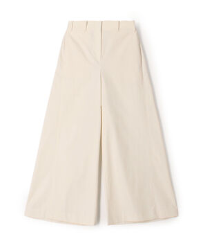 コットンギャバジン ワイドフレアパンツ