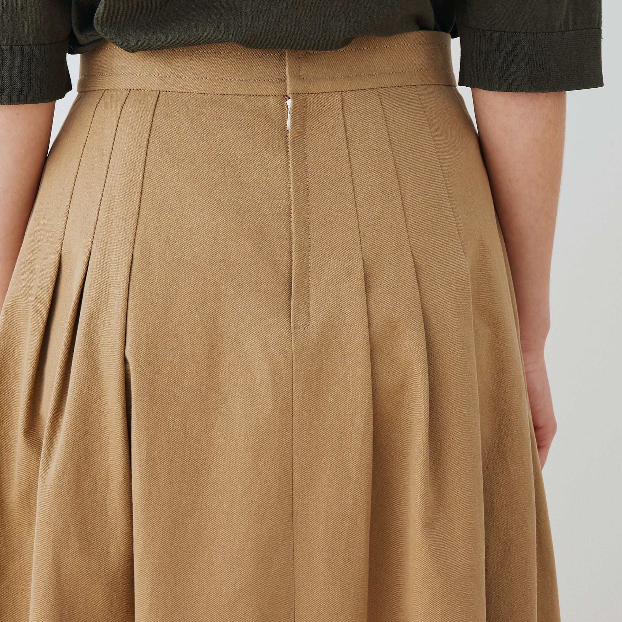 ノンマーセライズドコットン ランダムタックスカート