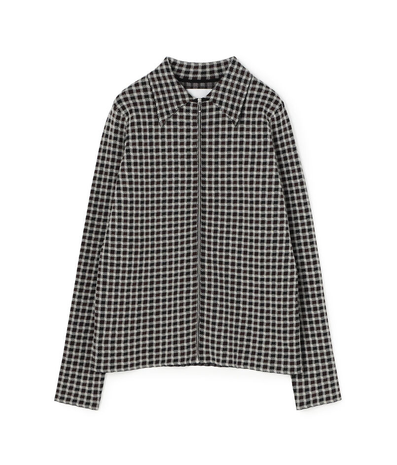 JIL SANDER ポリエステルウール ジップアップシャツ