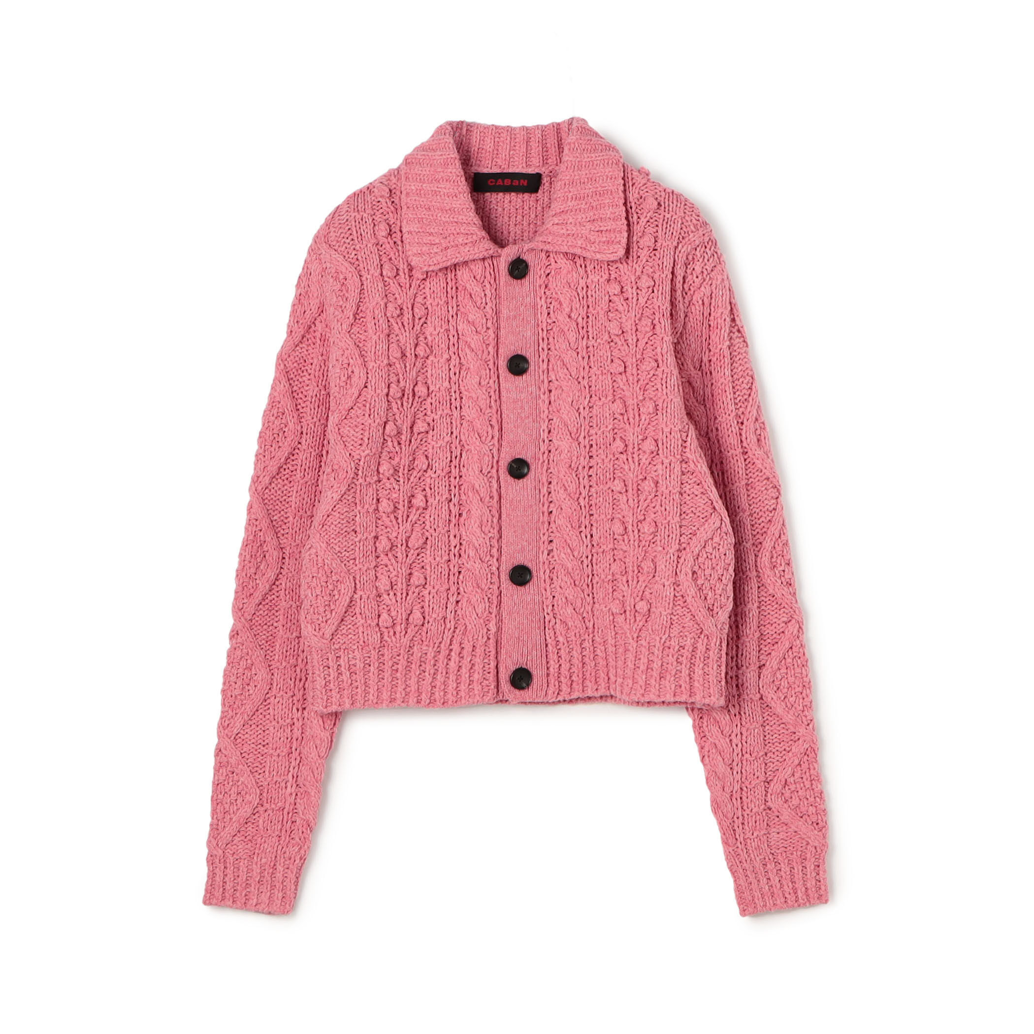 『専用品』　˚✧₊CABaN˚✧₊⁎ 五分袖ポロカーディガン コットンカシミヤ パールポロカーディガン | CABaN/キャバン