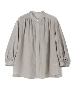 レーヨンキュプラシャンブレー ギャザーブラウス