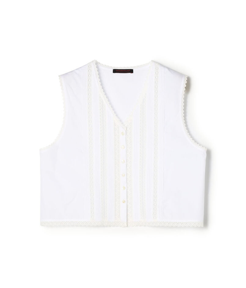 コットンコンビネーション ショートブラウス