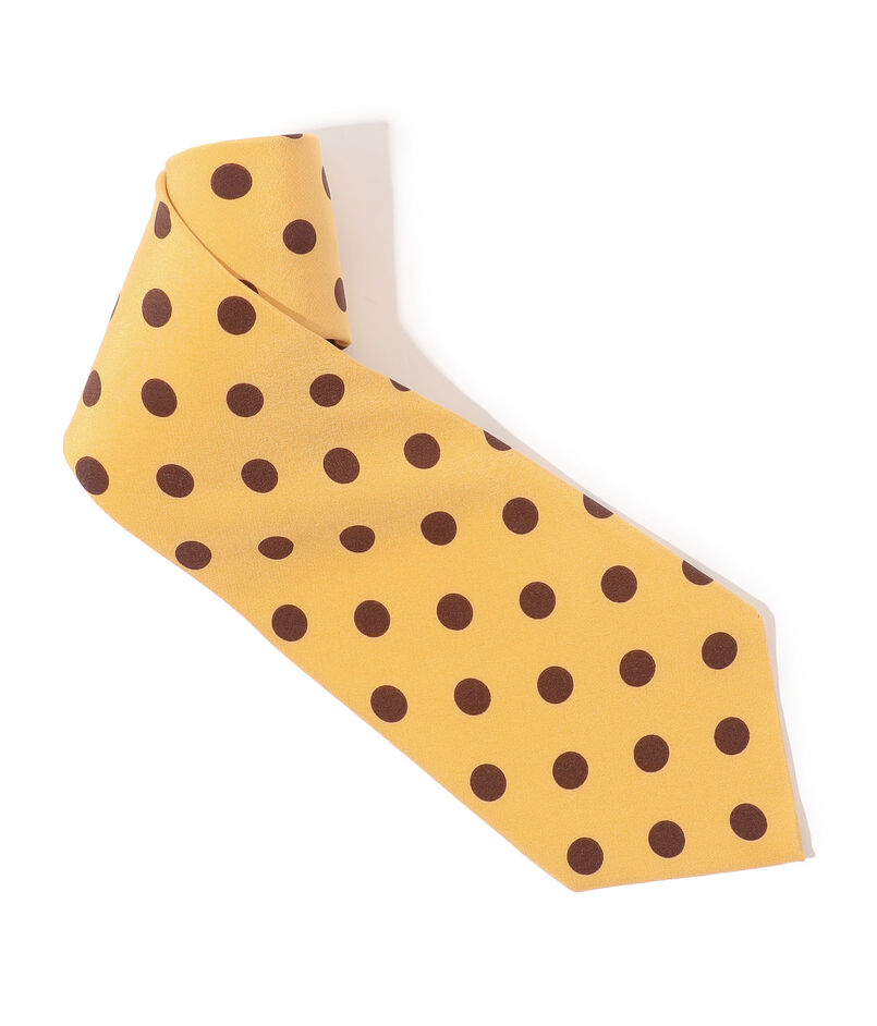 MAISON et VOYAGE シルクプリント 12mmドット ワイドタイ