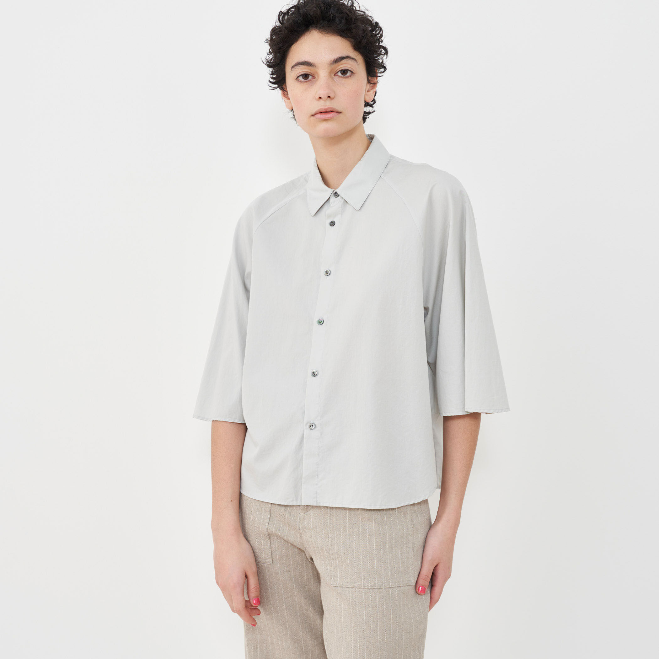 □コットンツイル ラグランスリーブシャツ｜トゥモローランド 公式通販