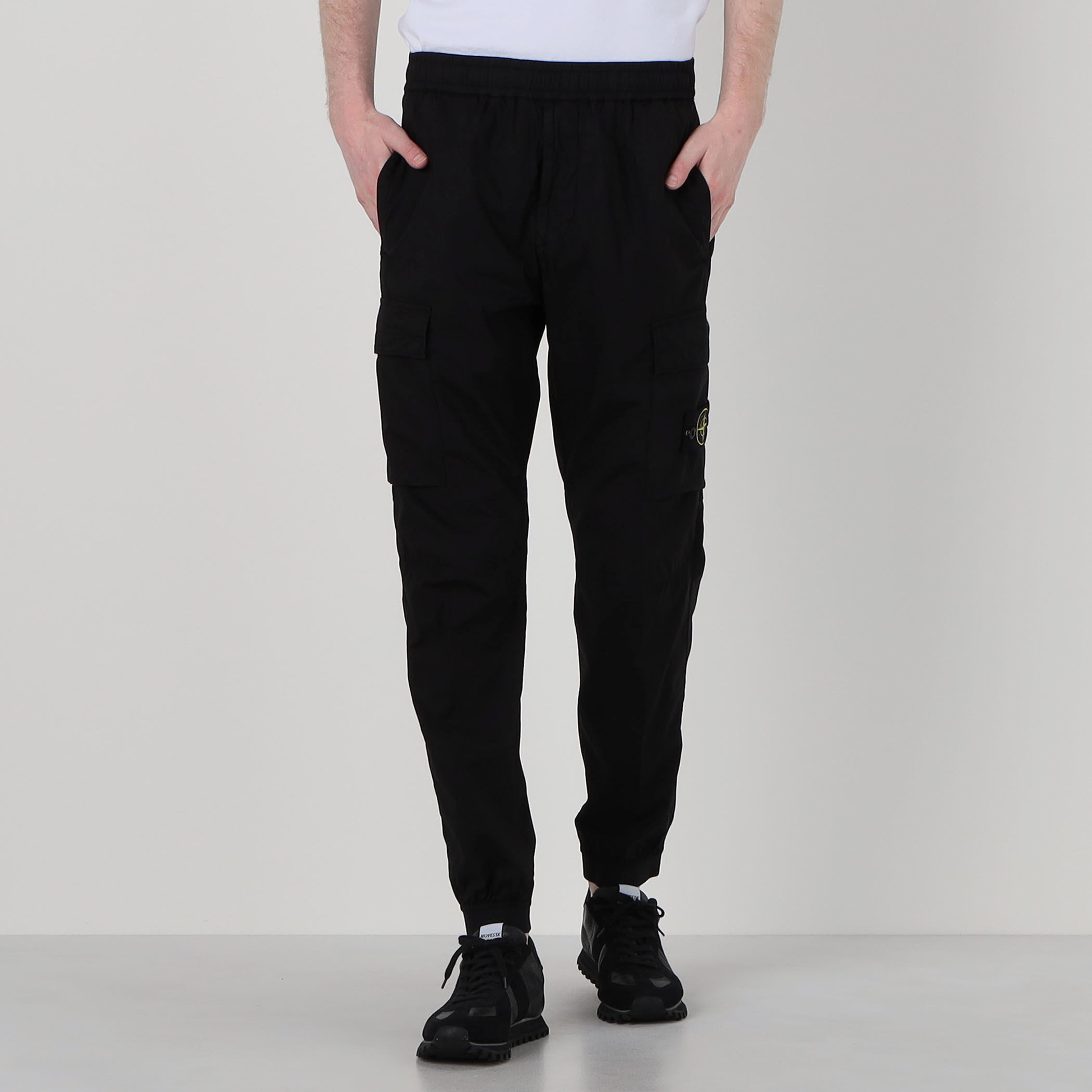 STONE ISLAND TROUSERS ストレッチコットン カーゴパンツ