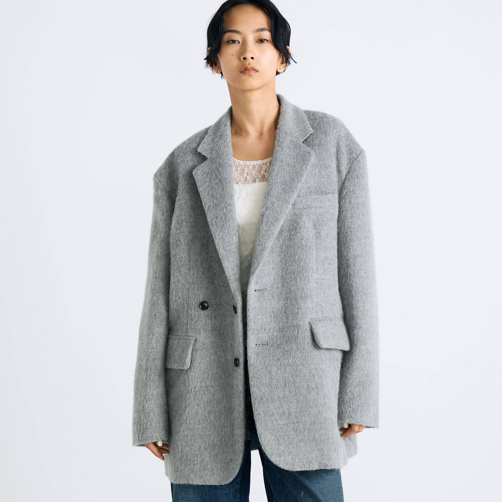 アルパカシャギー オーバーサイズドジャケット｜トゥモローランド 公式通販