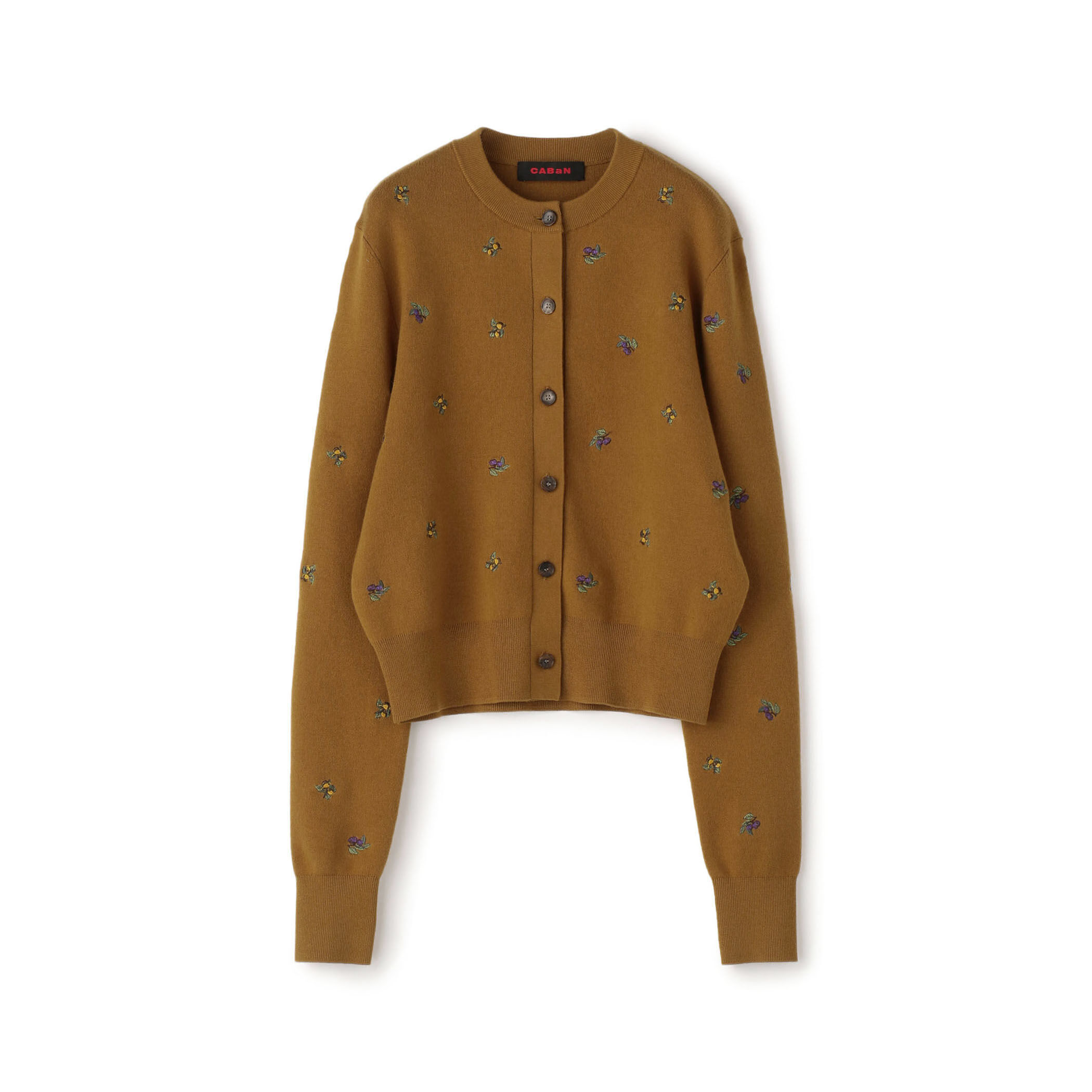 最大10%OFFクーポン □CABaN コットンカシミヤ エンブロイダリークルーネック トップス