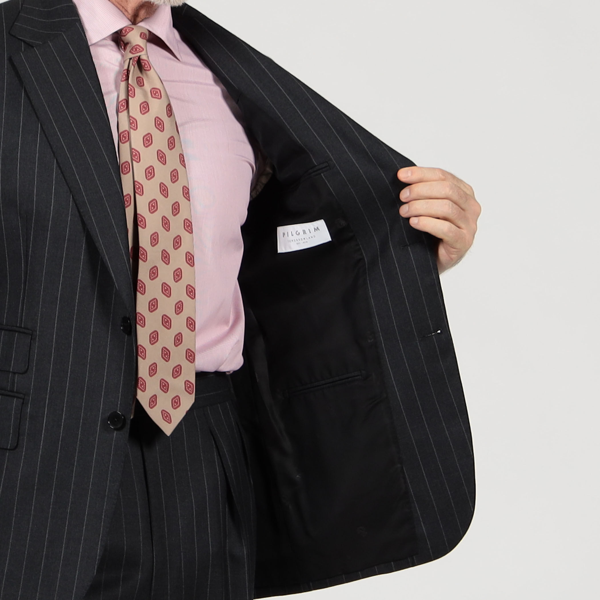 【極美品】TOMORROWLAND PILGRIM 2Bスーツ zegna生地 高級イタリアゼニア生地トゥモローランドピルグリム ネイビーシングル