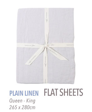 プレーンリネン フラットシーツ（クイーン～キング）