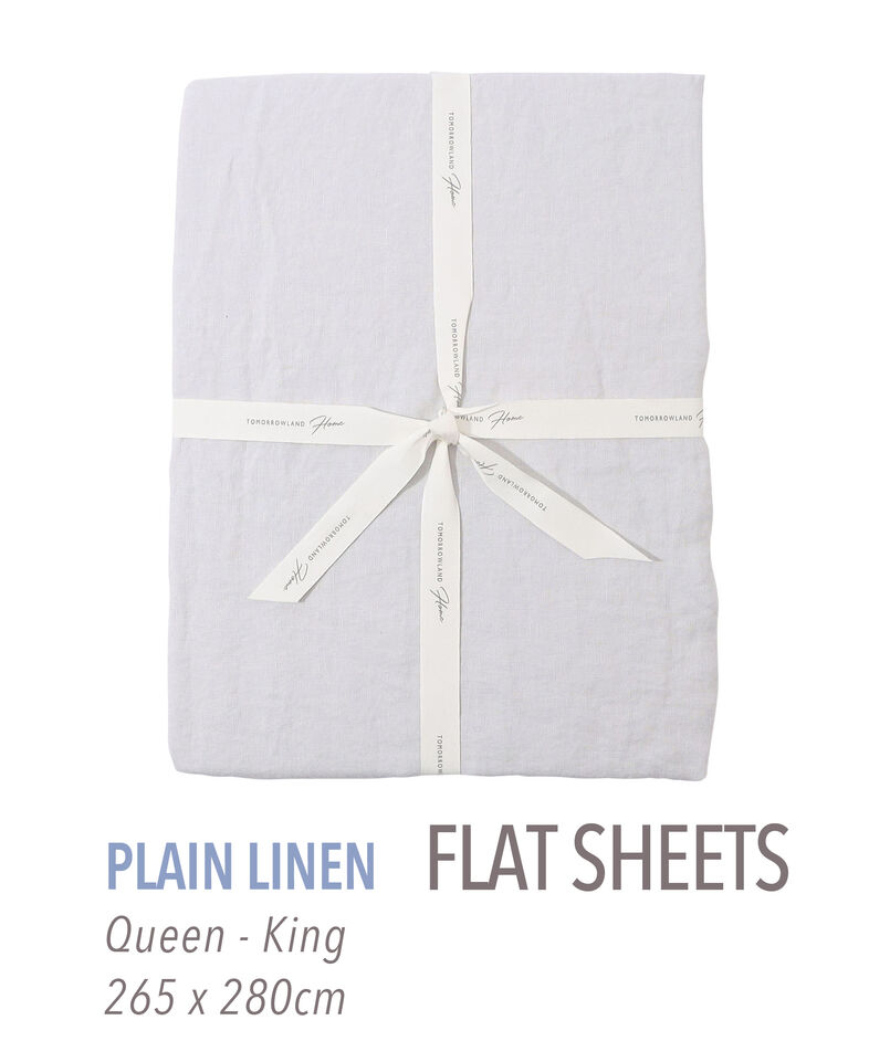 プレーンリネン フラットシーツ（クイーン～キング）