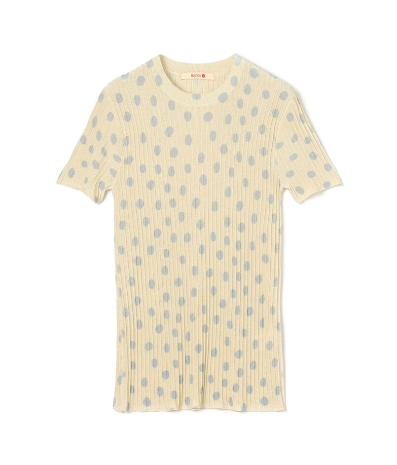 レーヨンラメ リブハーフスリーブニット