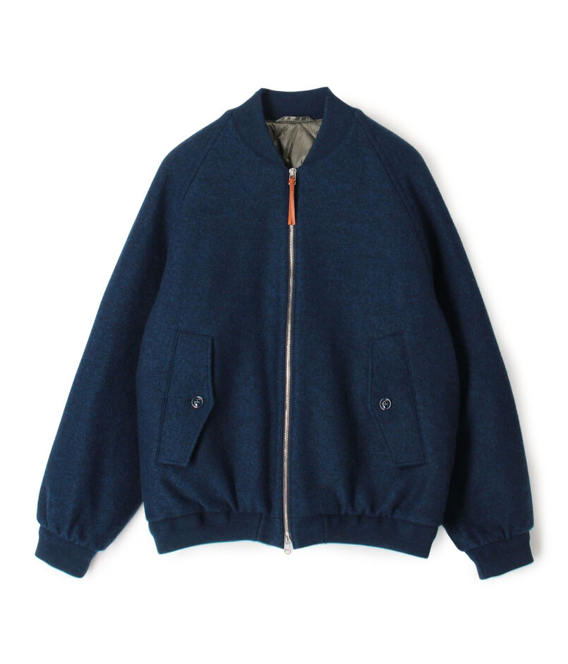 キルトライニング ウールニット ジップアップブルゾン