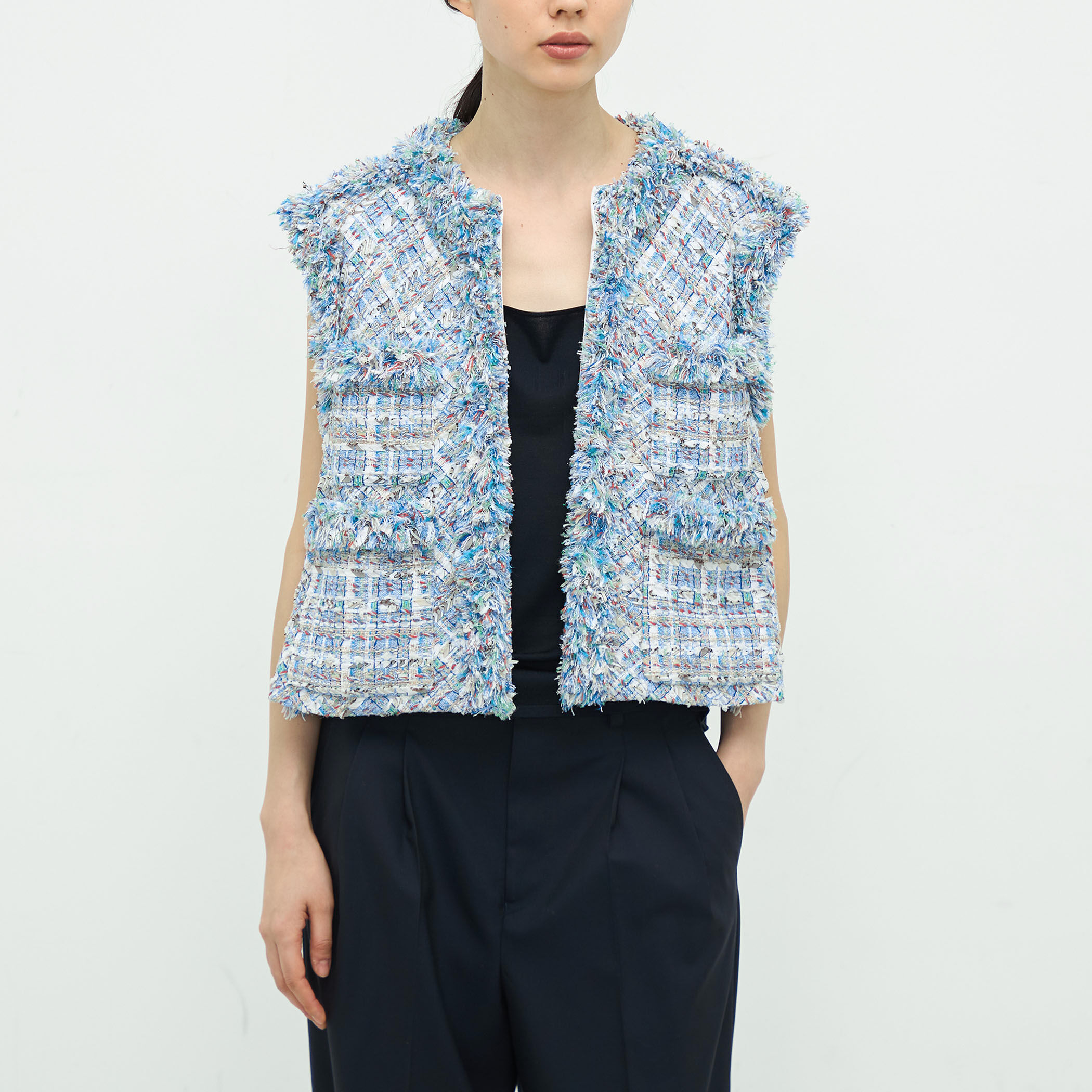 ミックスツイード ショートジレ｜トゥモローランド 公式通販