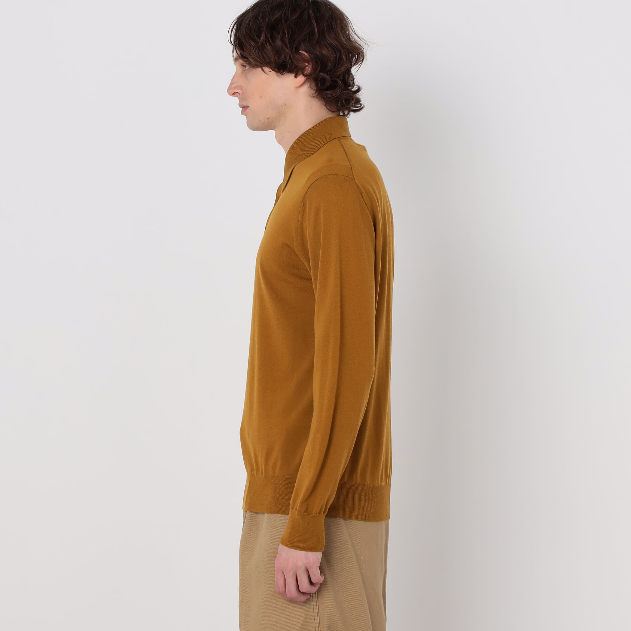 TOMORROWLAND tricot スーパーファインメリノウール ニットポロ S-WOOL