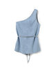 BASERANGE EYE TOP コットンシルクデニム ワンショルダートップ