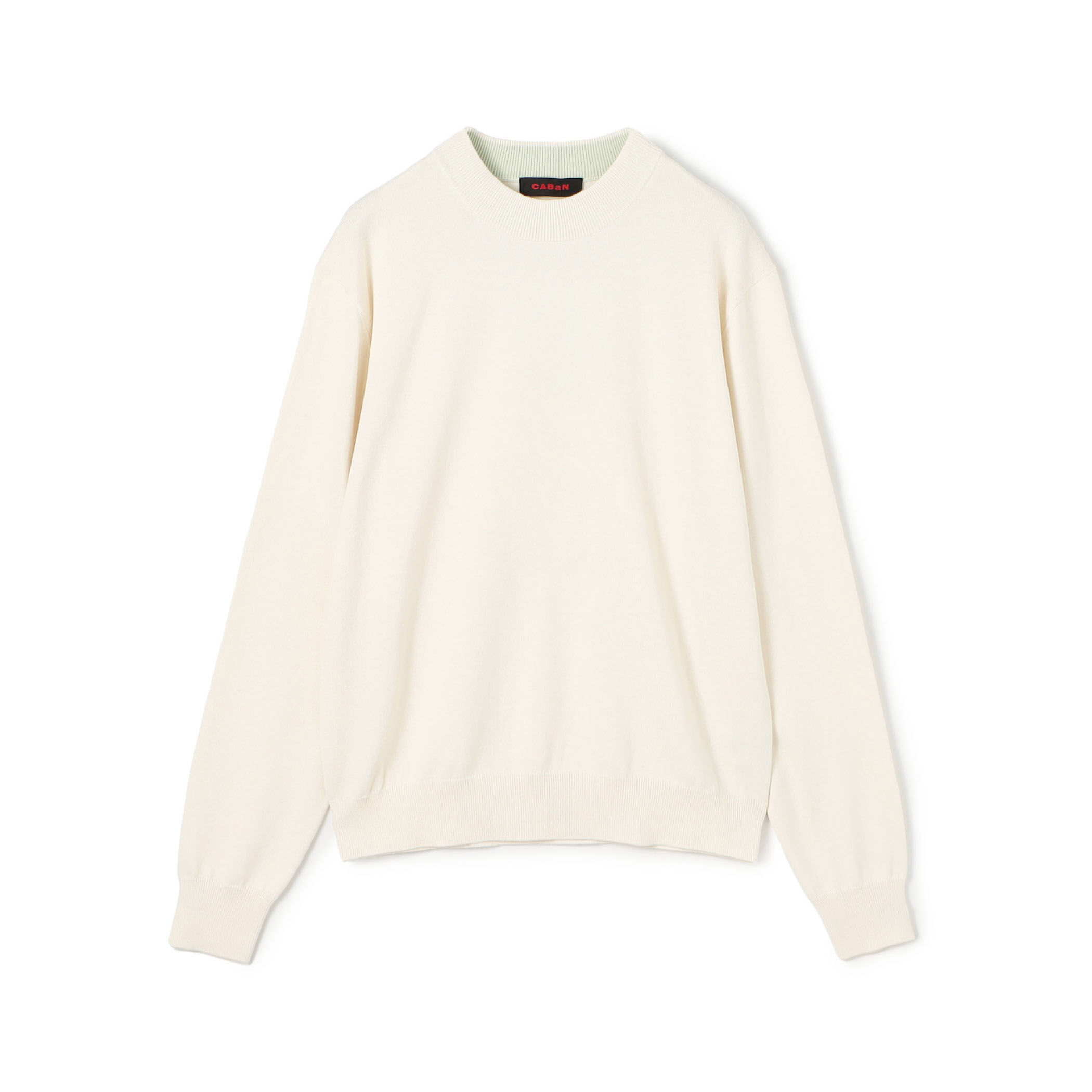 コットンカシミヤ プレーンモックネックプルオーバー