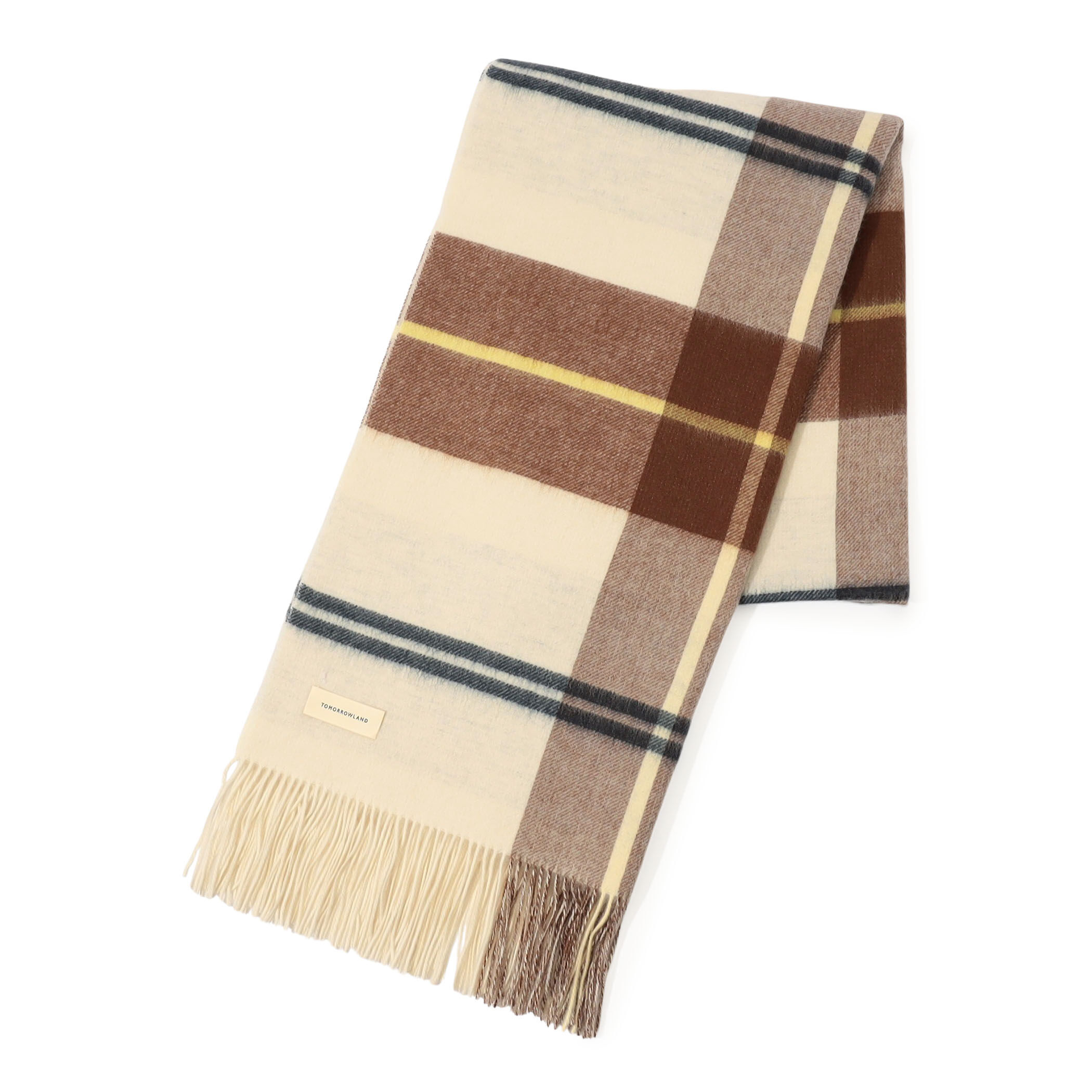 TOMORROWLAND カシミヤ ダブルフェイス チェックストール