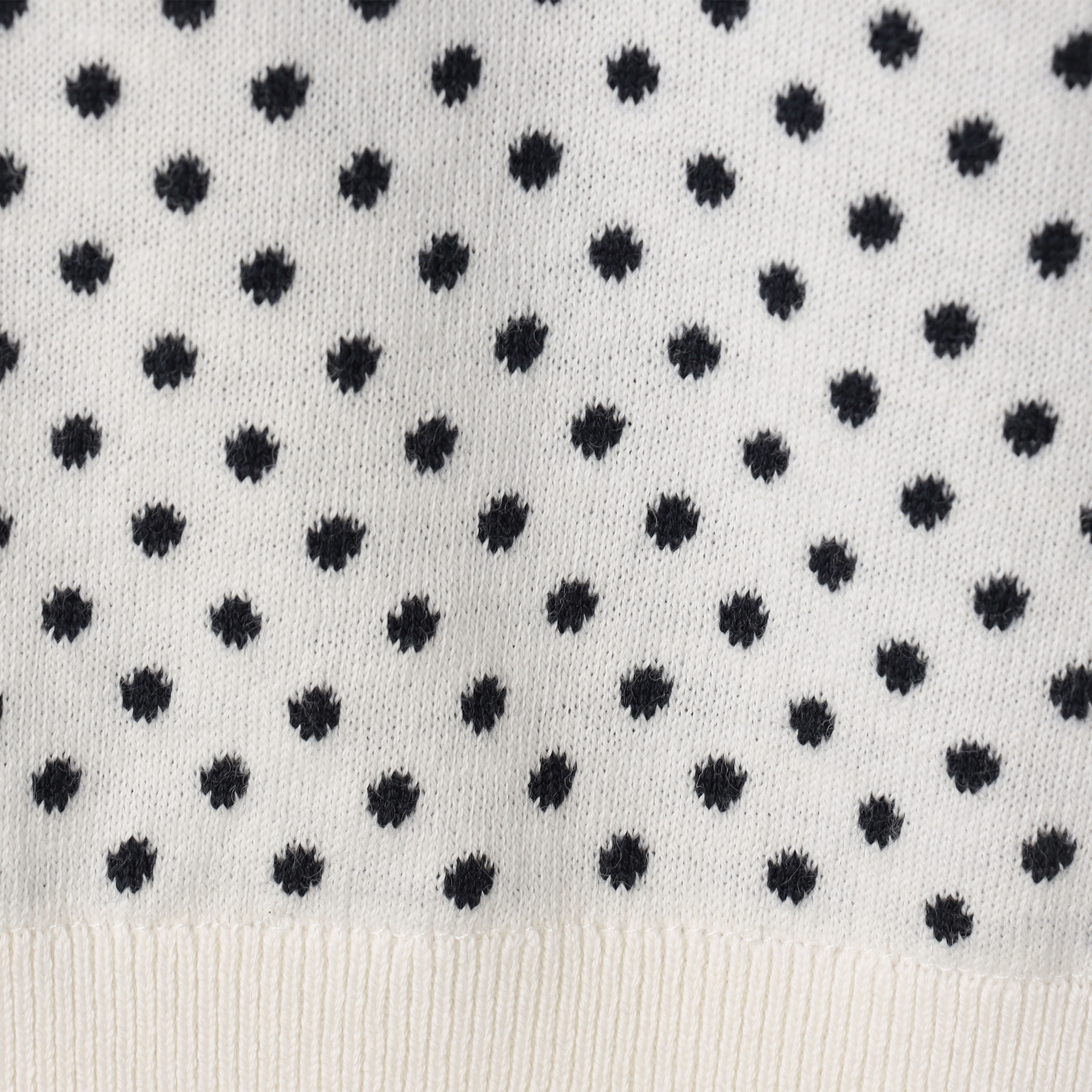 コットンカシミヤ ドットジャカードポロカーディガン