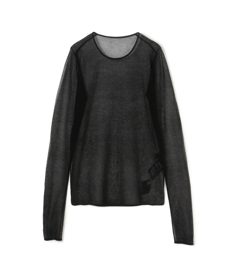 コットンナイロンストレッチ シアークルーネックプルオーバー