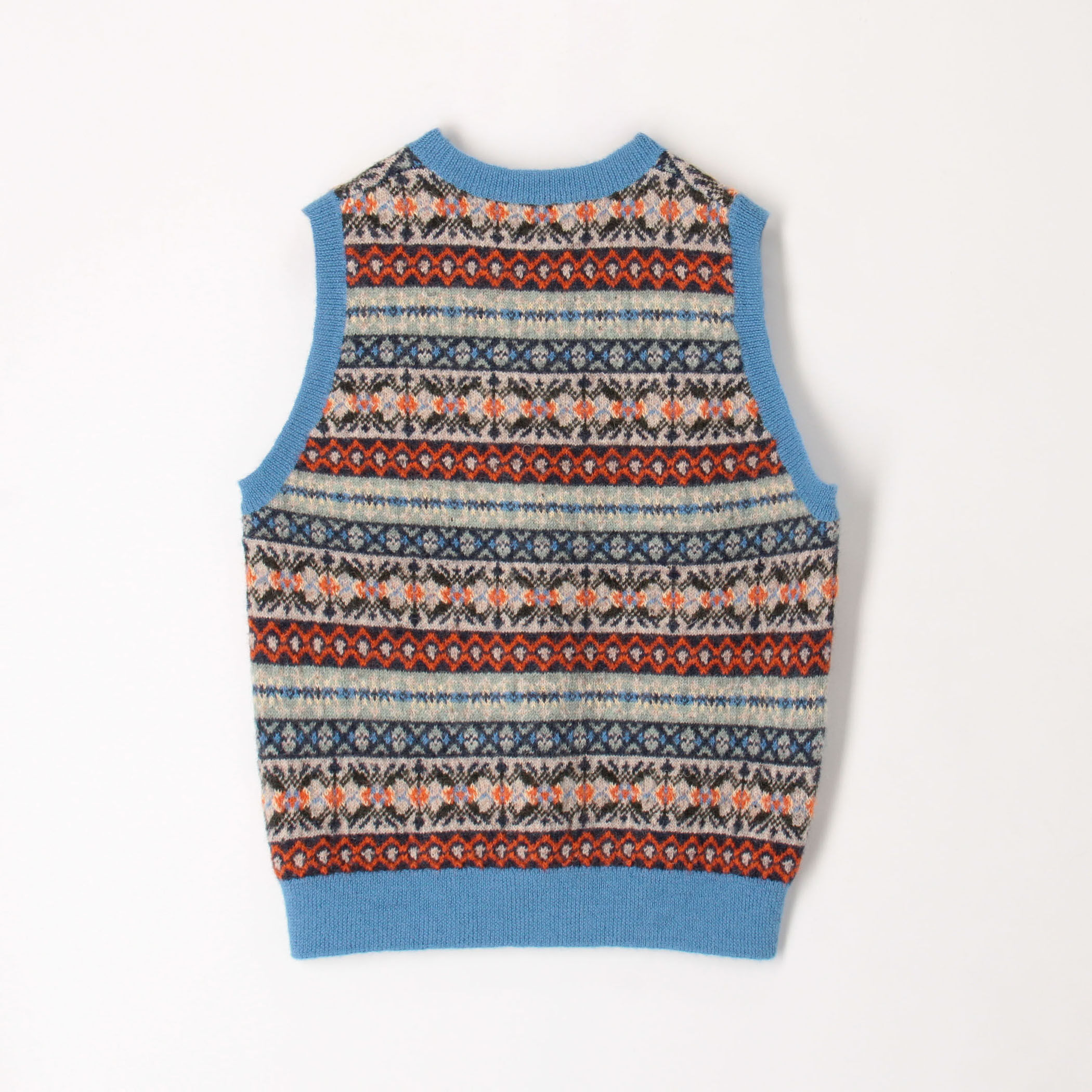 ウールアルパカ フェアアイルジャガード ニットベスト