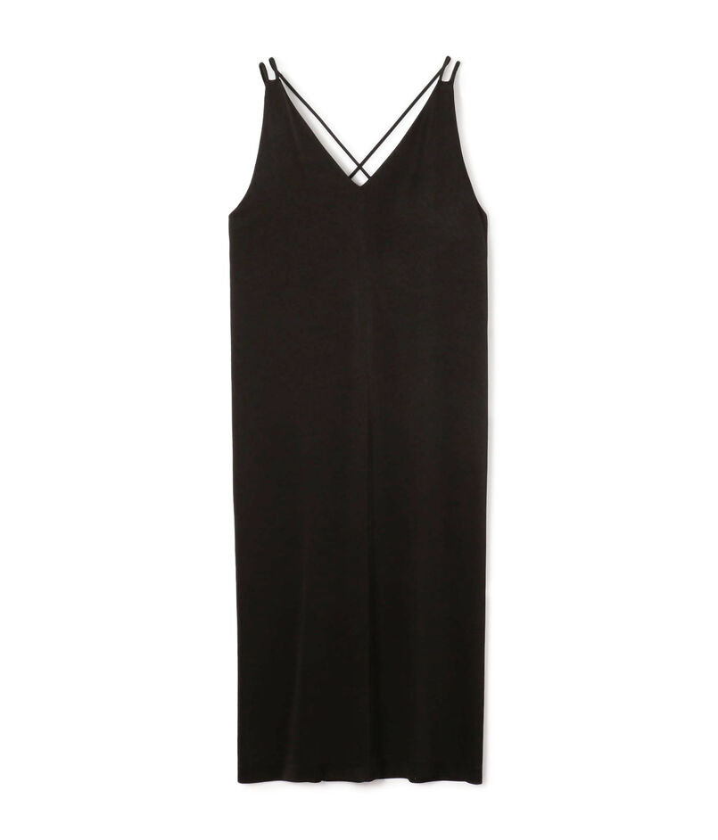 トリアセテートポリエステルサテン ダブルストラップキャミソールワンピース