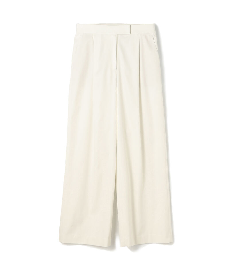 ■コットンギャバジン タックワイドパンツ