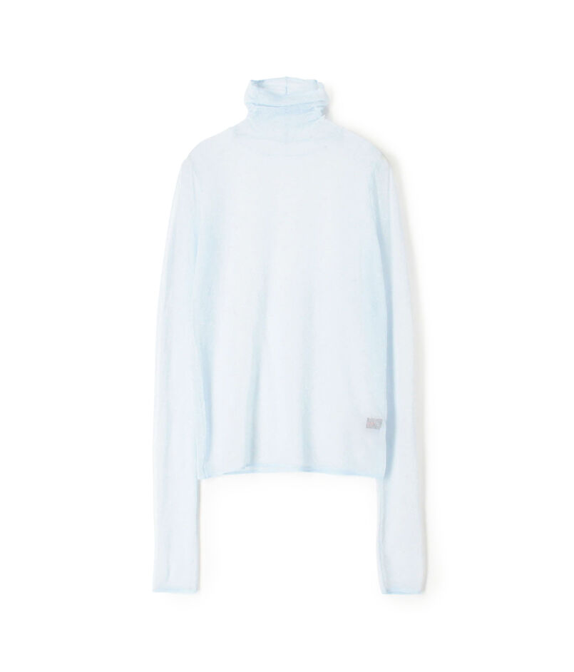 コットンナイロン シアータートルネックプルオーバー