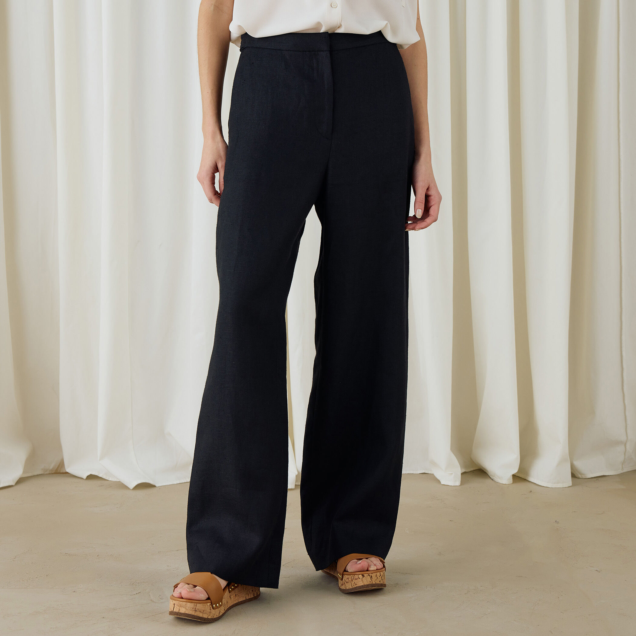 ツイルリネン セミワイドイージーパンツ｜トゥモローランド 公式通販