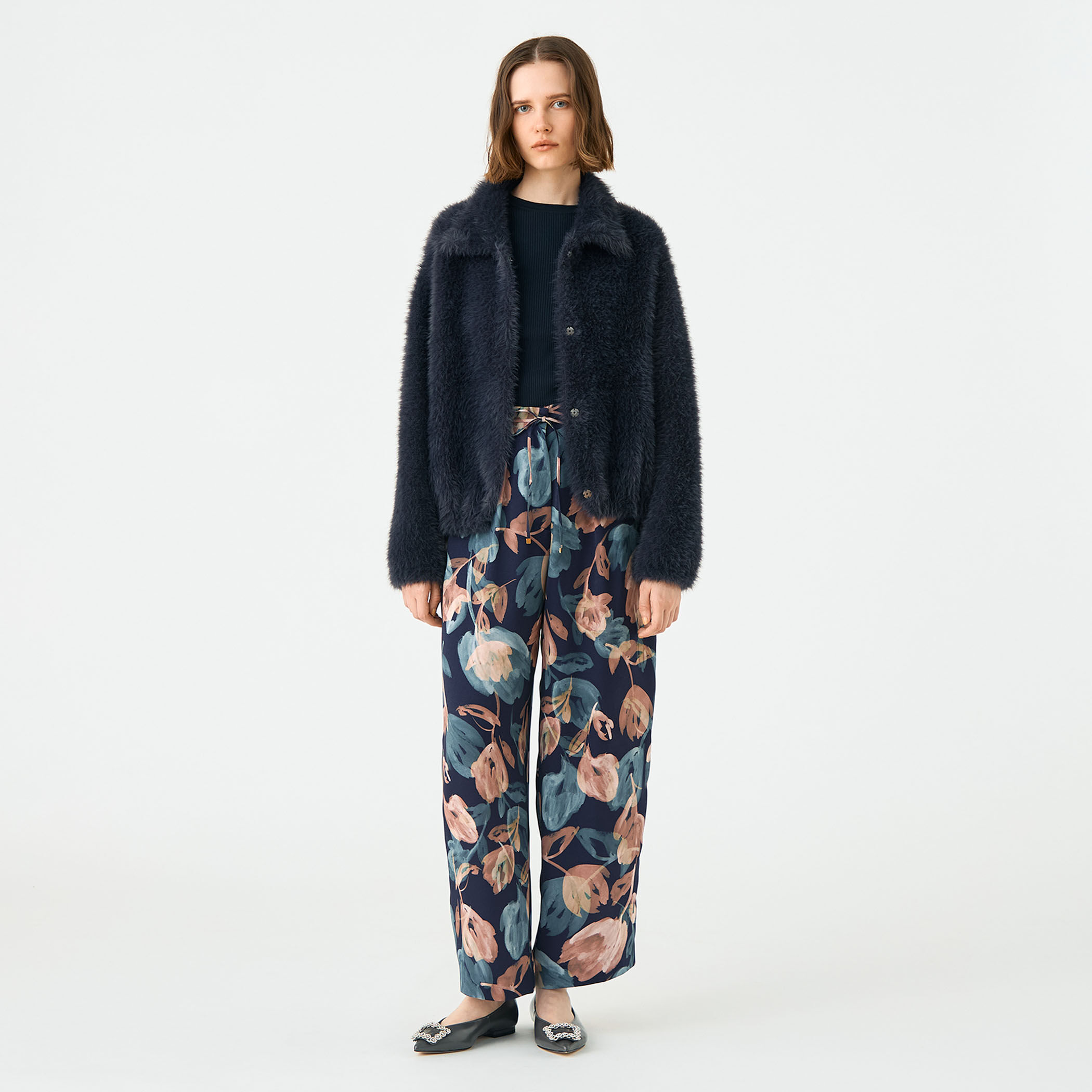 ballsey フェザーヤーン　ステンカラー　カーディガン Ballsey カーディガン フェザーヤーン ステンカラーカーディガン