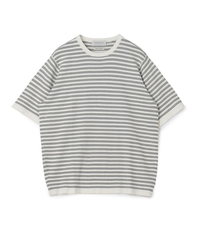 ■TOMORROWLAND tricot シーアイランドコットン ハーフスリーブクルーネックニット